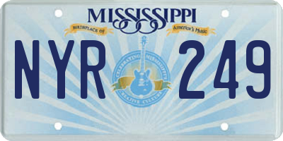 MS license plate NYR249