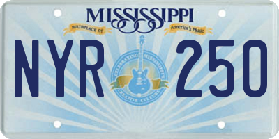 MS license plate NYR250
