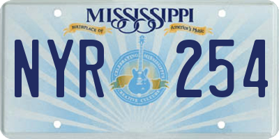 MS license plate NYR254