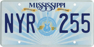 MS license plate NYR255