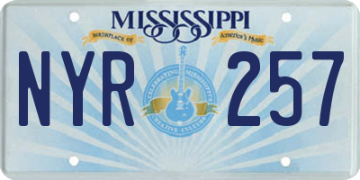 MS license plate NYR257