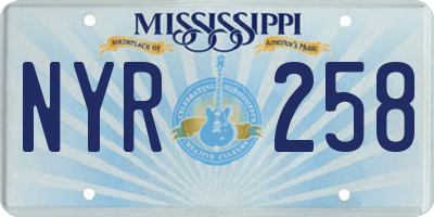 MS license plate NYR258