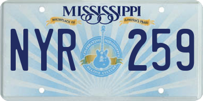 MS license plate NYR259