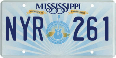 MS license plate NYR261