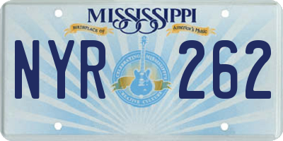MS license plate NYR262