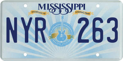 MS license plate NYR263