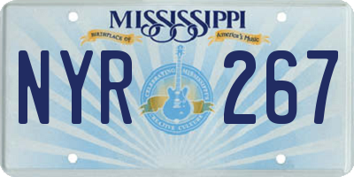 MS license plate NYR267
