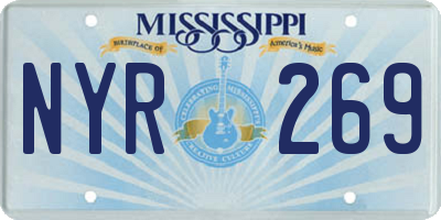 MS license plate NYR269
