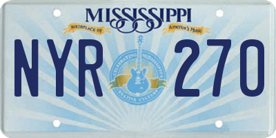 MS license plate NYR270