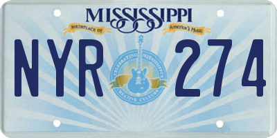 MS license plate NYR274
