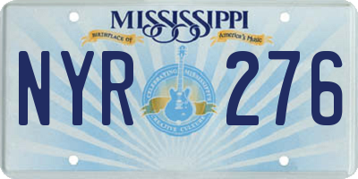 MS license plate NYR276