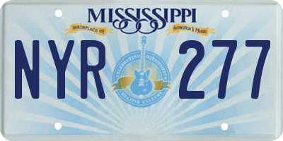 MS license plate NYR277