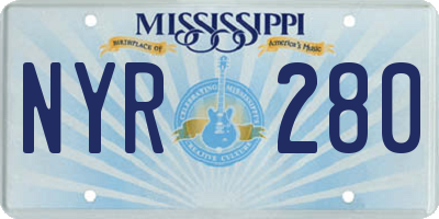 MS license plate NYR280