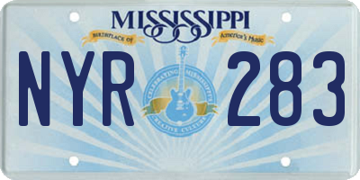 MS license plate NYR283