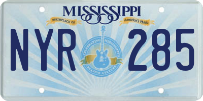 MS license plate NYR285
