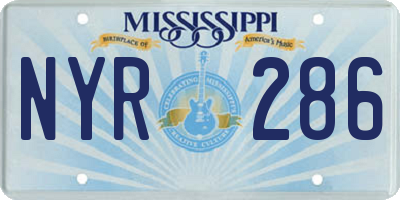 MS license plate NYR286