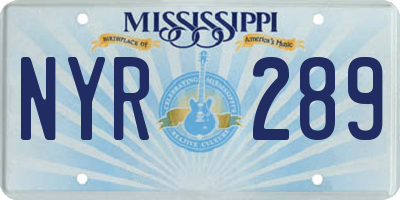 MS license plate NYR289