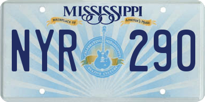 MS license plate NYR290