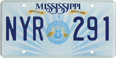 MS license plate NYR291