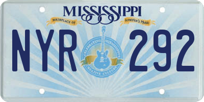 MS license plate NYR292