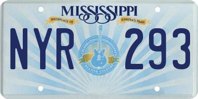 MS license plate NYR293