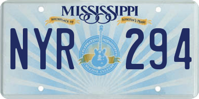MS license plate NYR294
