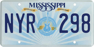 MS license plate NYR298