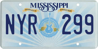 MS license plate NYR299