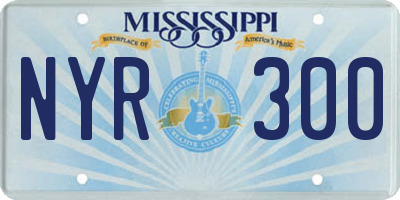 MS license plate NYR300