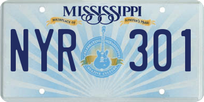 MS license plate NYR301