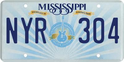 MS license plate NYR304