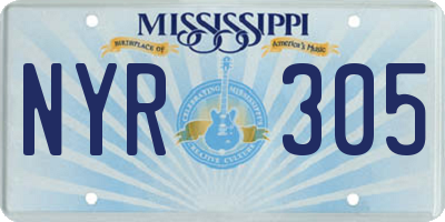 MS license plate NYR305
