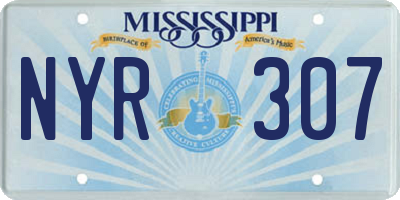 MS license plate NYR307