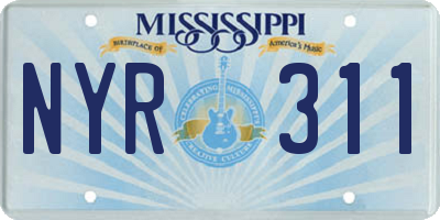 MS license plate NYR311