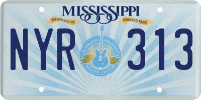 MS license plate NYR313