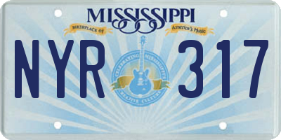 MS license plate NYR317