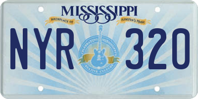 MS license plate NYR320