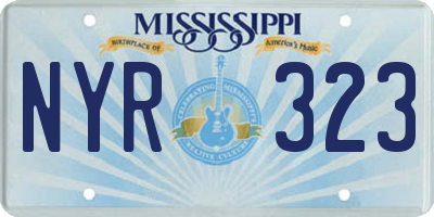 MS license plate NYR323
