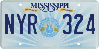 MS license plate NYR324