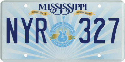 MS license plate NYR327