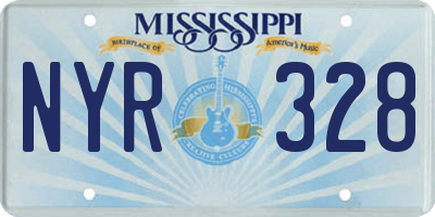MS license plate NYR328