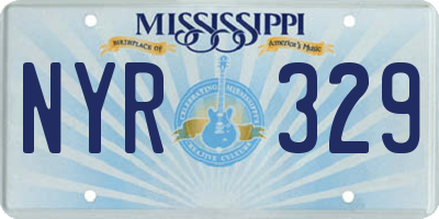 MS license plate NYR329