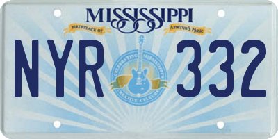 MS license plate NYR332