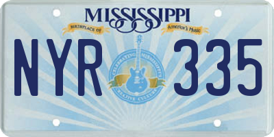 MS license plate NYR335