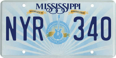 MS license plate NYR340