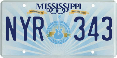 MS license plate NYR343