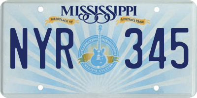 MS license plate NYR345