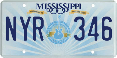 MS license plate NYR346