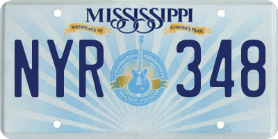 MS license plate NYR348