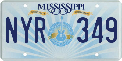 MS license plate NYR349